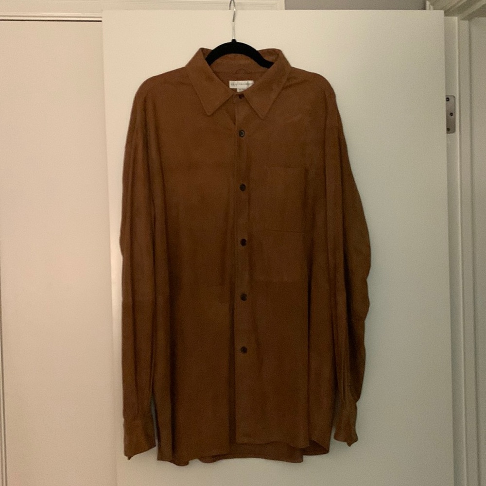 Suede Cutter and Buck button down shirt